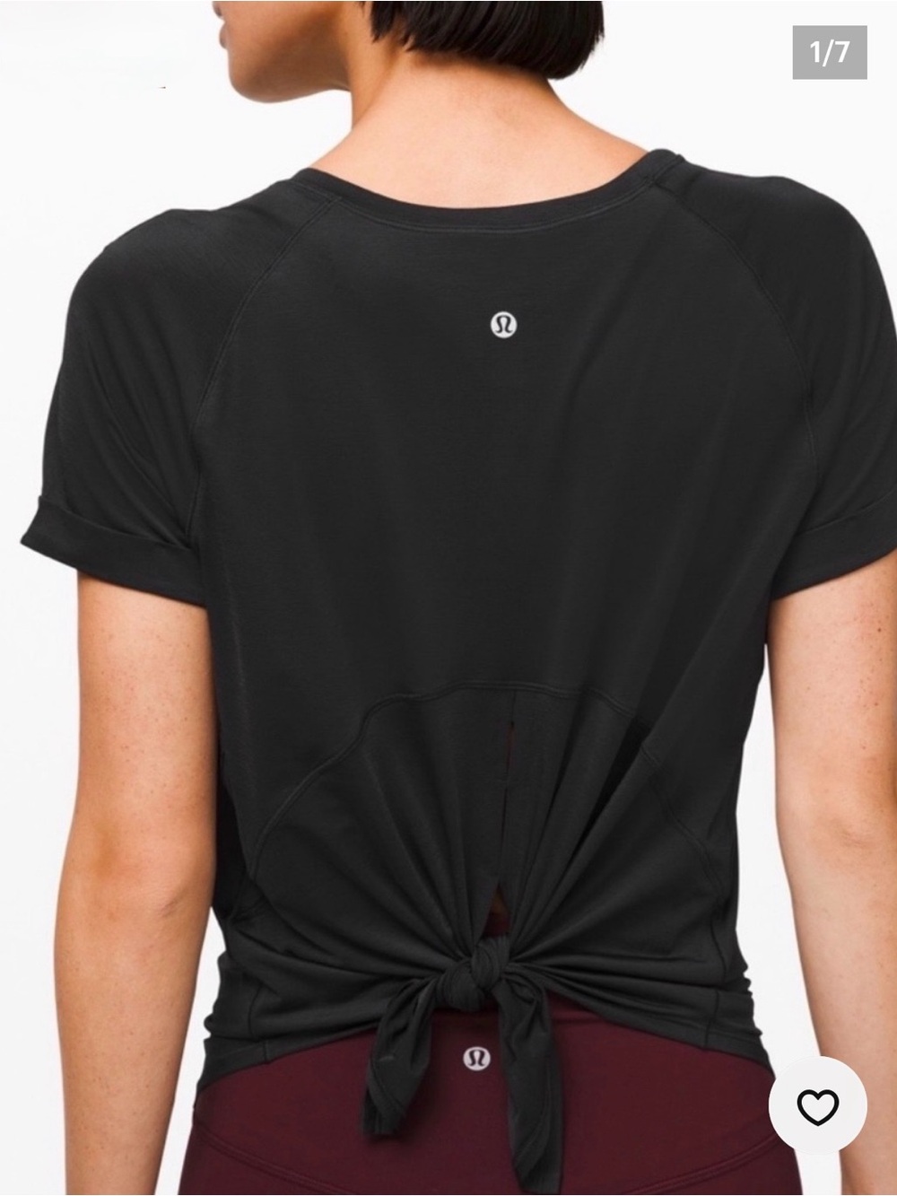 Lululemon Open Up Tie Back Tee Black
